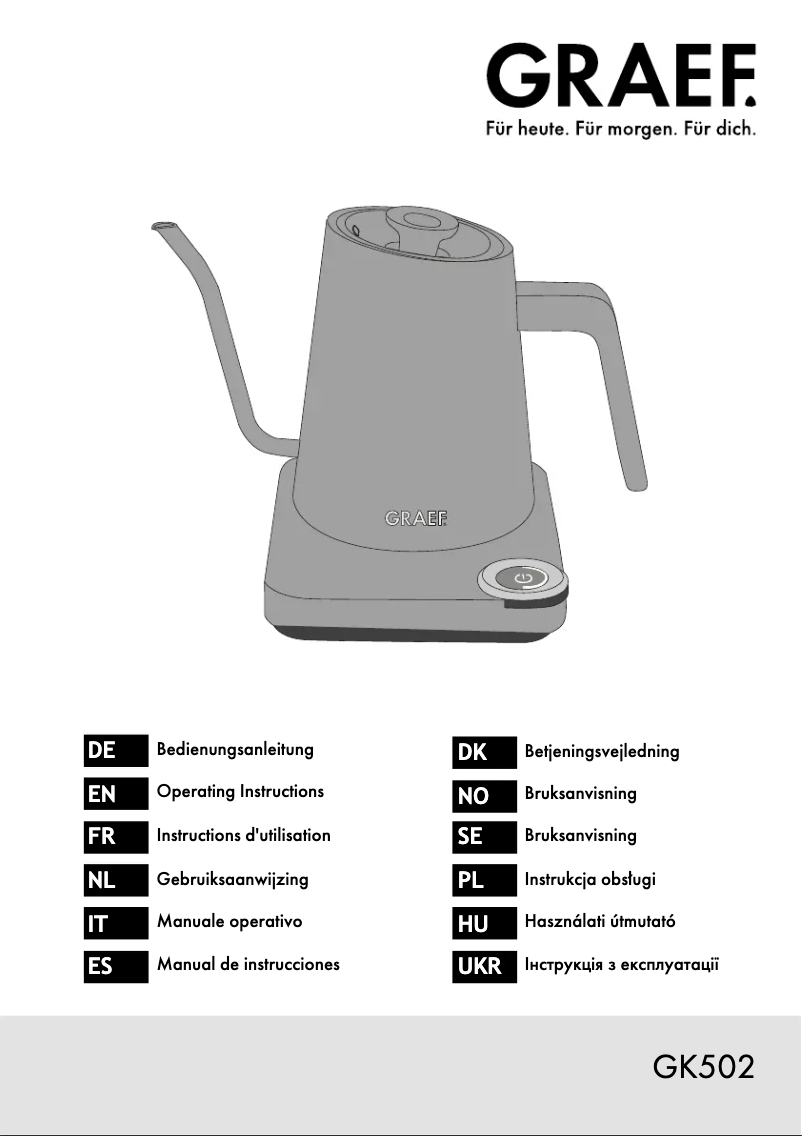 Page n°1 - Manuel utilisateur Graef Pour Over GK502