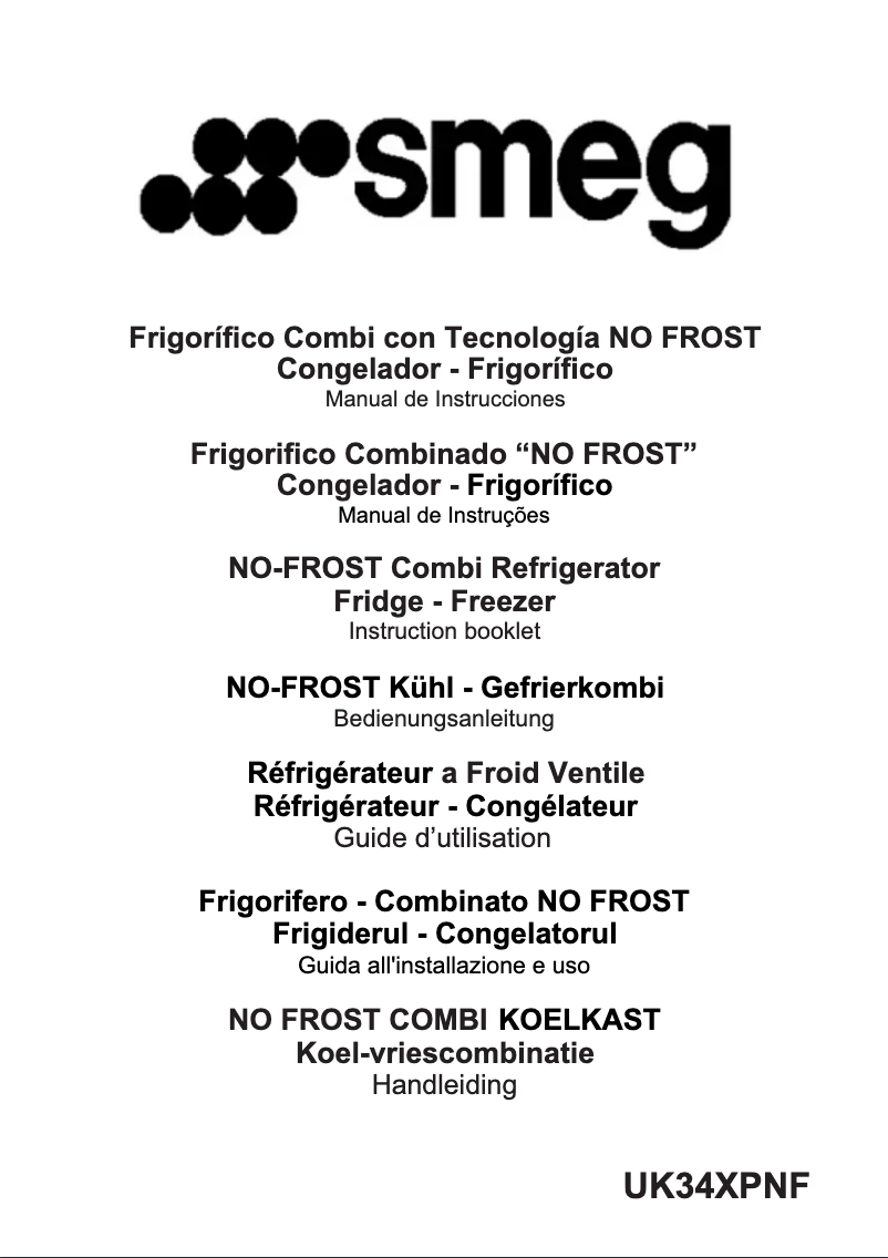 Page 1 de la notice Manuel utilisateur Smeg UK34XPNF