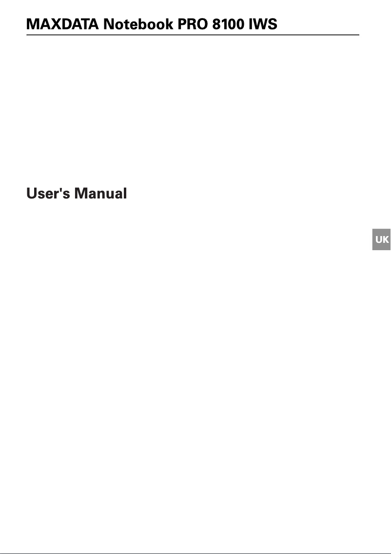 Image de la première page du manuel de l'appareil Pro 8100iws
