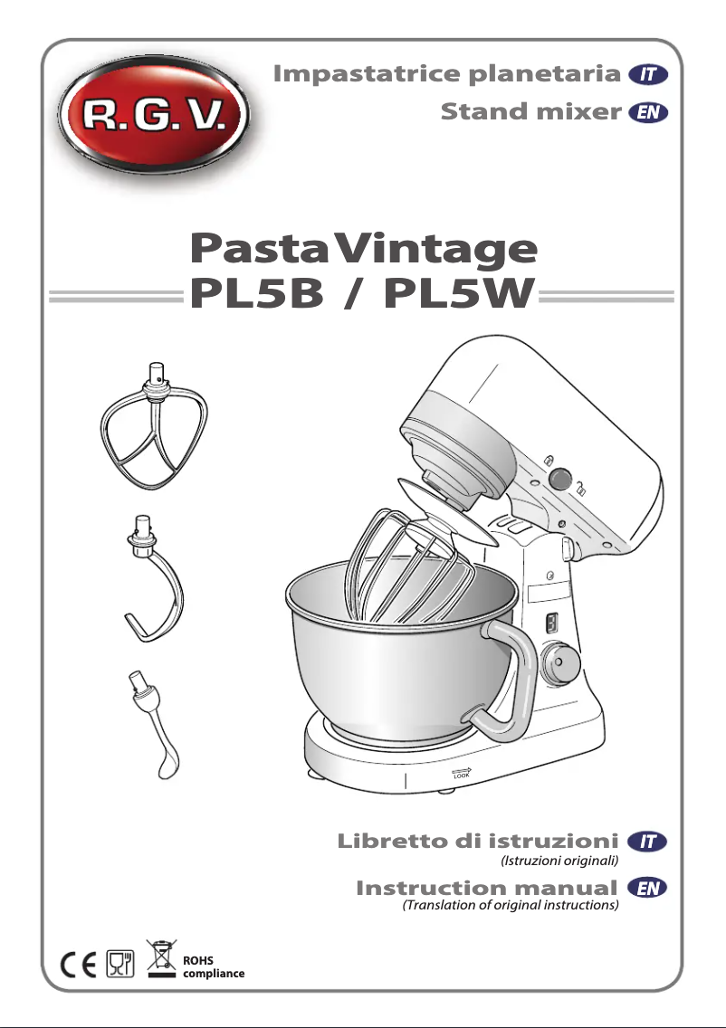 Image de la première page du manuel de l'appareil Pasta Vintage PL5W