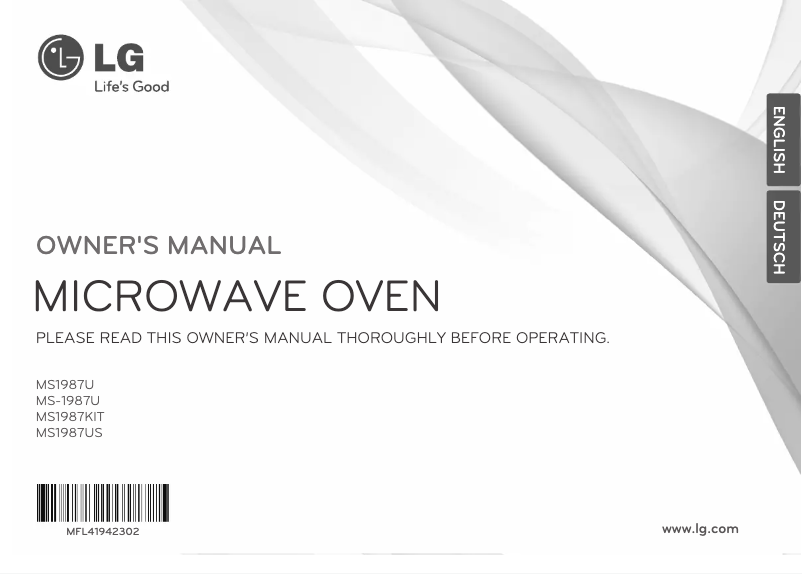 Page 1 de la notice Manuel utilisateur LG MS1987US