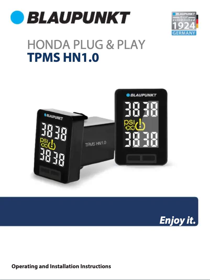 Page 1 de la notice Manuel utilisateur Blaupunkt TPMS HN1.0