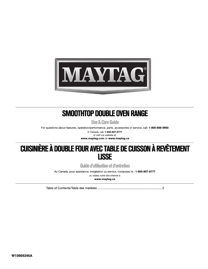 Page 1 de la notice Manuel utilisateur Maytag Gemini MET8720DH