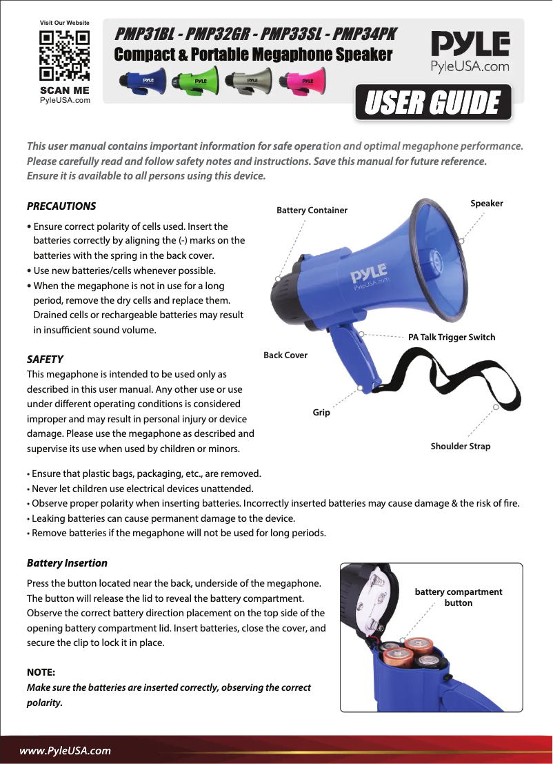 Page n°1 - Manuel utilisateur Pyle PMP32GR