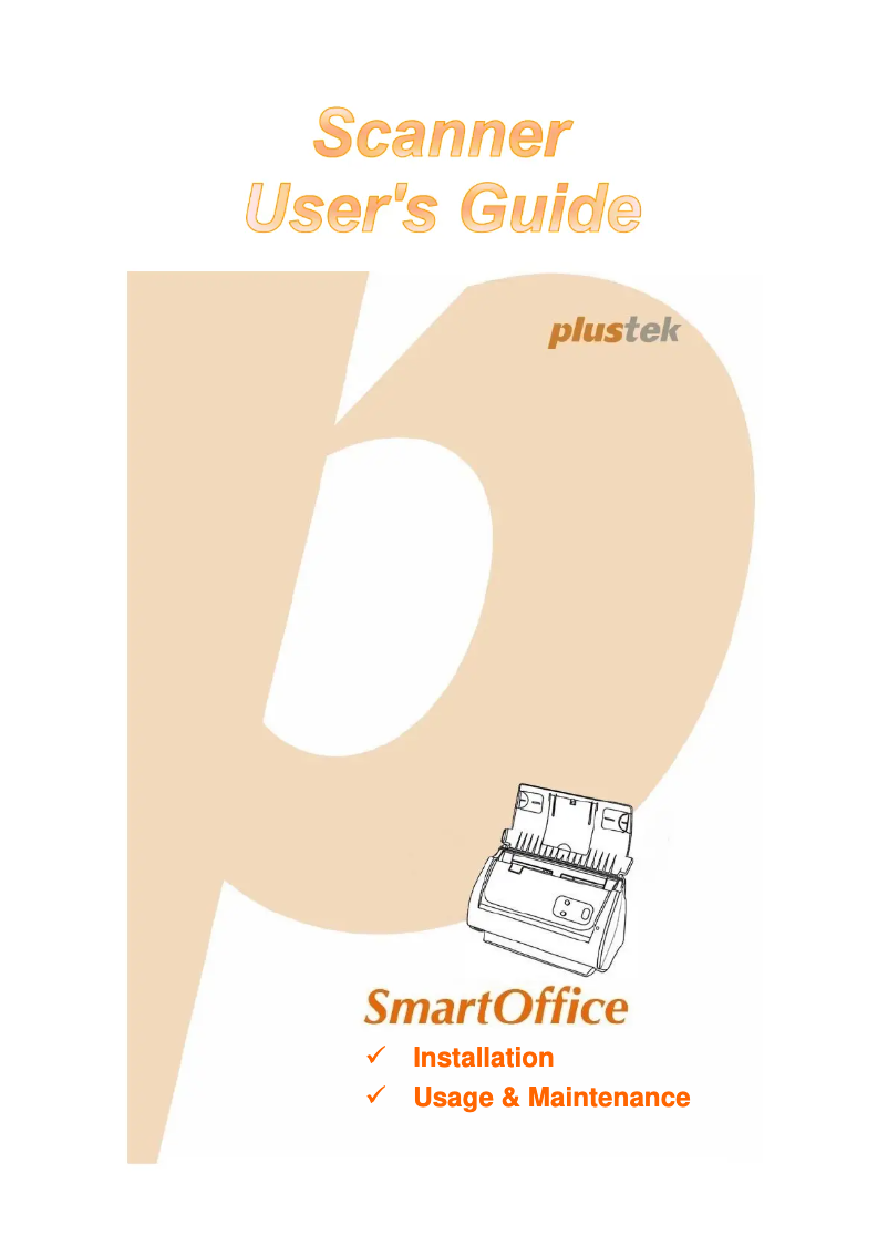 Page n°1 - Manuel utilisateur Plustek SmartOffice PS388U