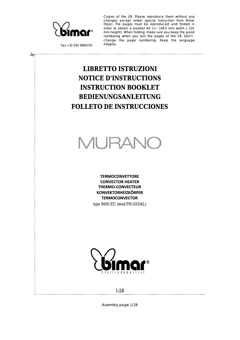 Imagen de la primera página del manual del dispositivo S600.EU