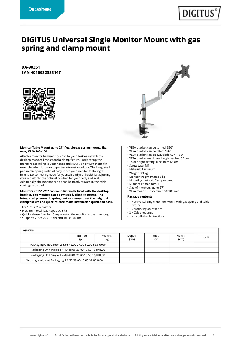 Image de la première page du manuel de l'appareil DA-90351