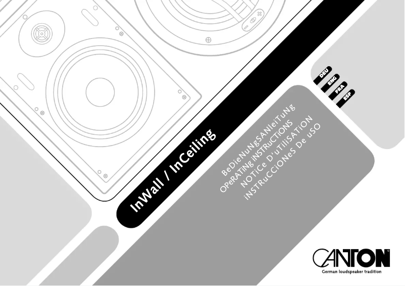 First page image of the manual for InCeiling 885