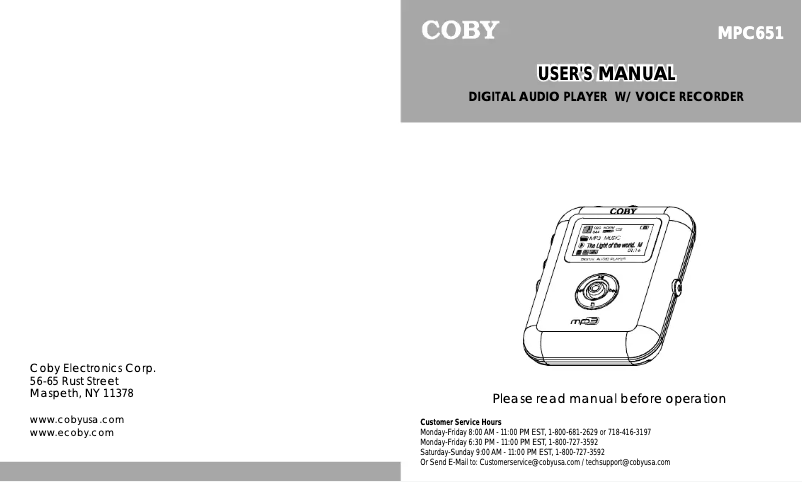 Image de la première page du manuel de l'appareil MPC651