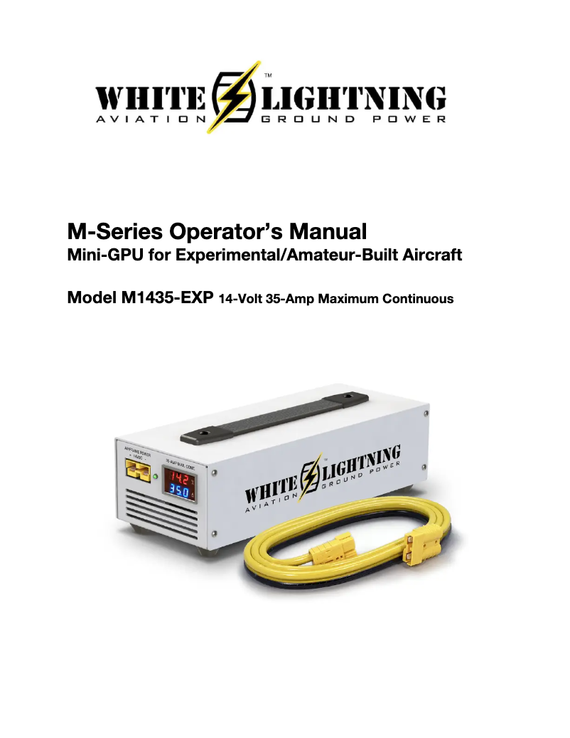 Page 1 de la notice Manuel utilisateur White Lightning M1435-EXP