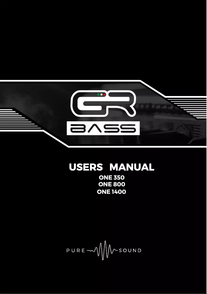 Page 1 de la notice Manuel utilisateur GR Bass One 800
