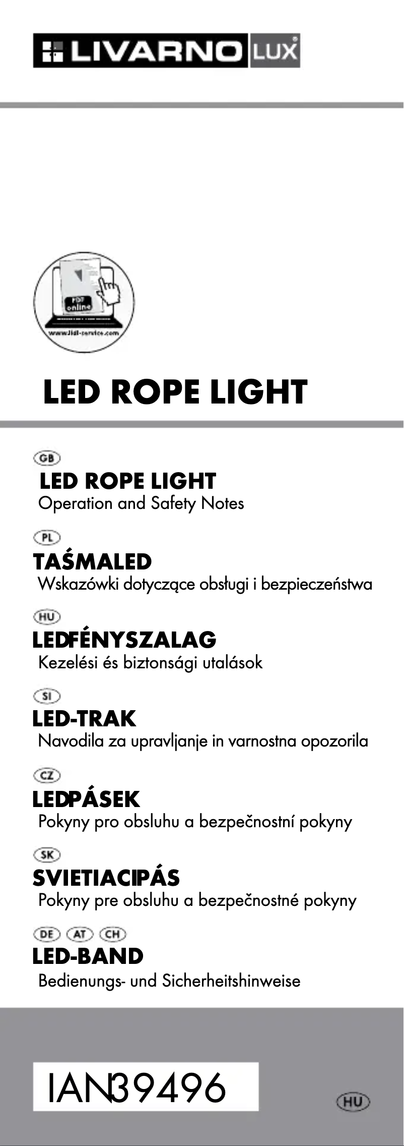 Page n°1 - Manuel utilisateur Livarno Lux Z32117A
