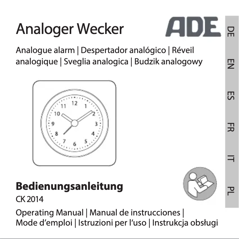 Page 1 de la notice Manuel utilisateur ADE CK 2014