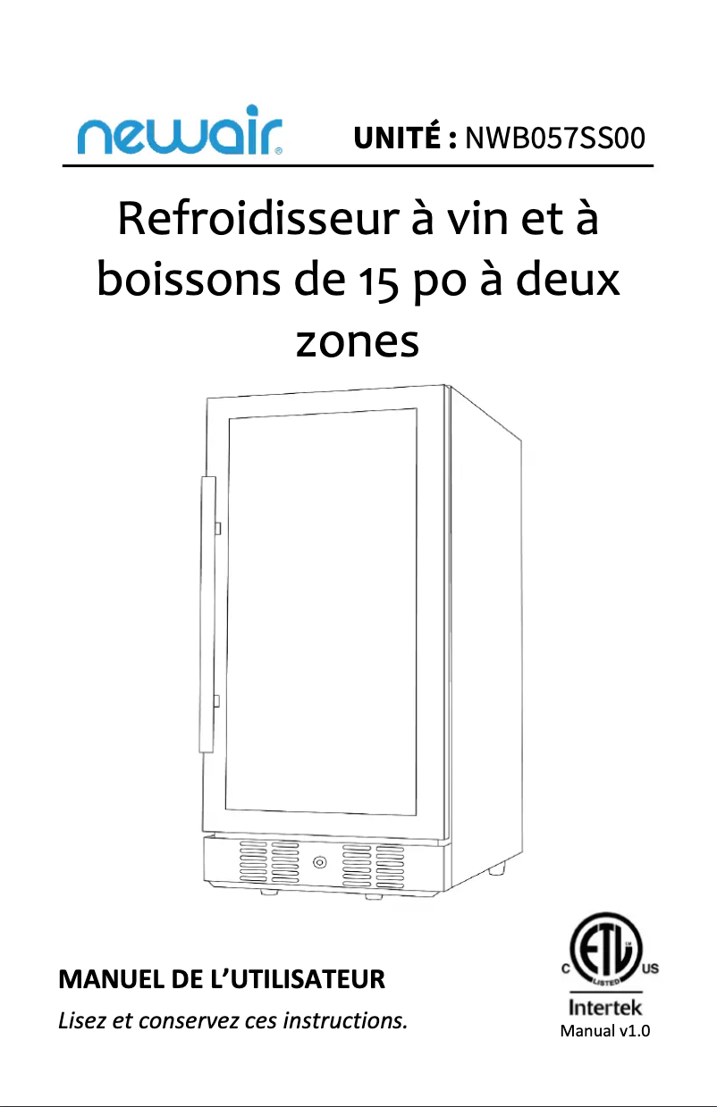 Image de la première page du manuel de l'appareil NWB057SS00