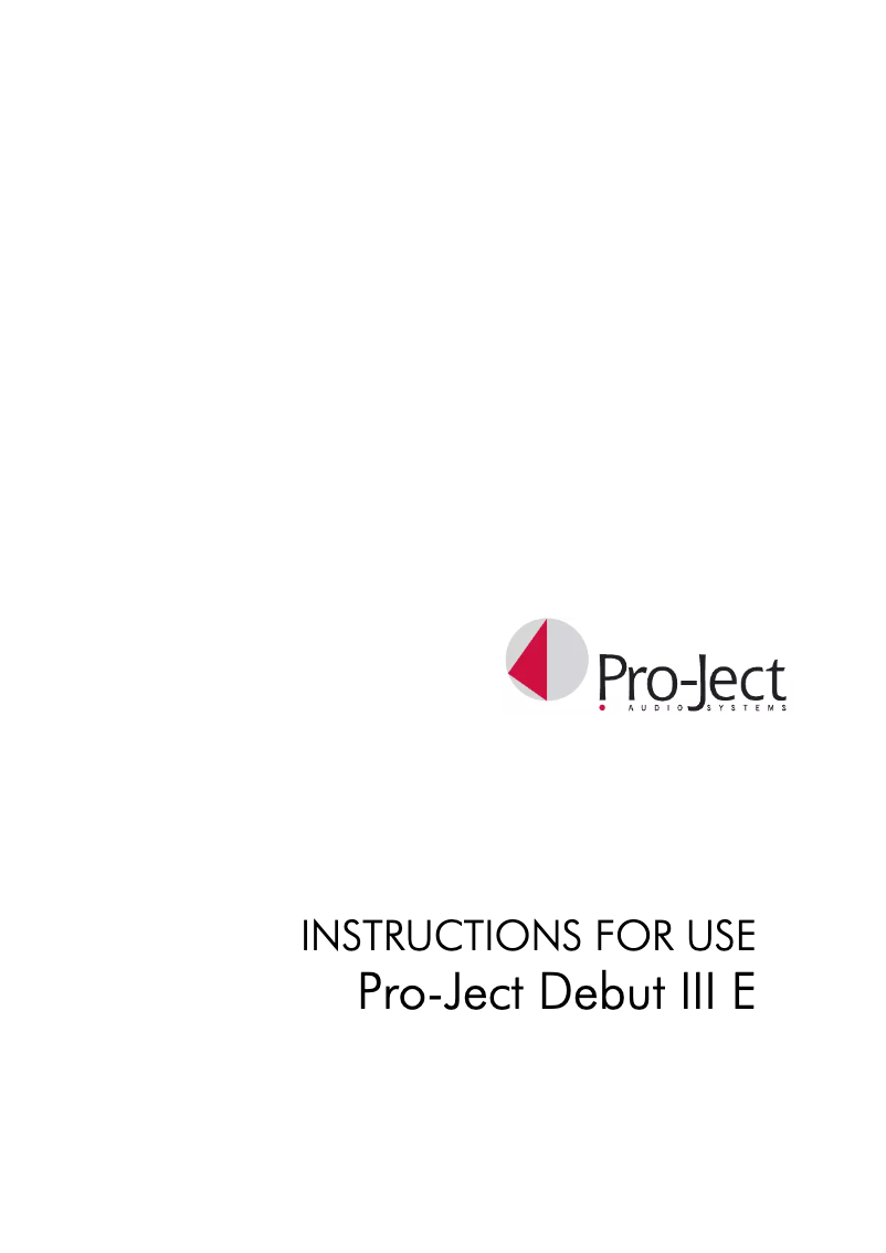 Página 1 del manual Manual de usuario Pro-Ject Debut III E