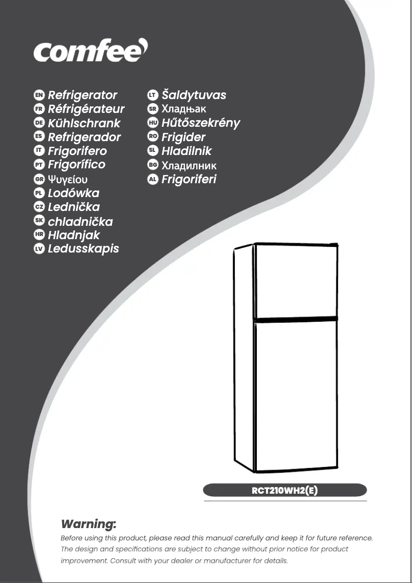 Page n°1 - Manuel utilisateur Comfee RCT210WH2