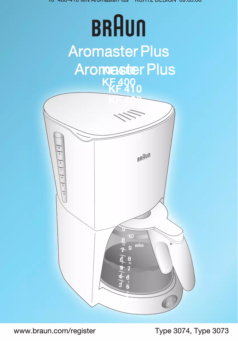 Image de la première page du manuel de l'appareil Aromaster Plus KF 410