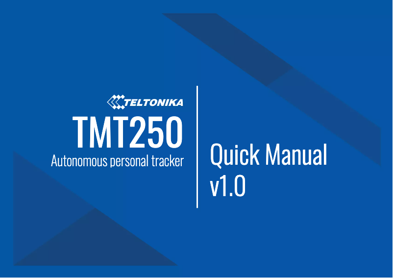 Page n°1 - Manuel utilisateur Teltonika TMT250
