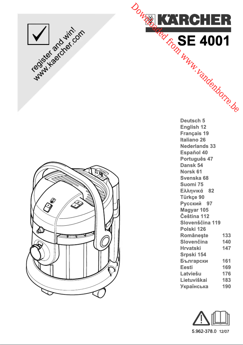 Image de la première page du manuel de l'appareil SE 4001