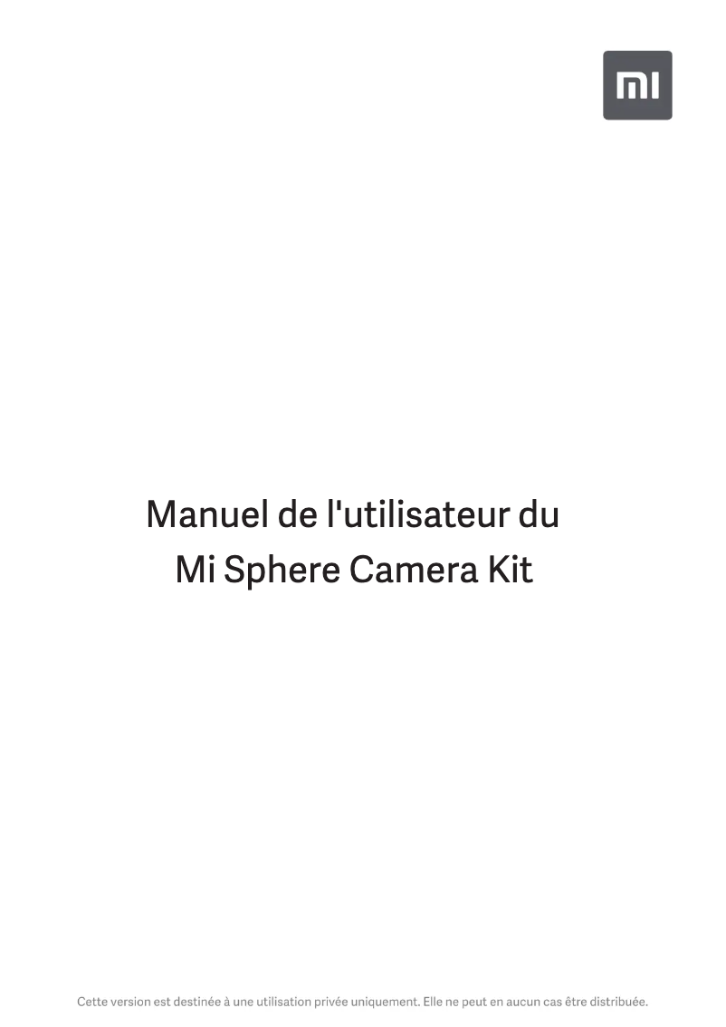 Imagen de la primera página del manual del dispositivo Mi Sphere Camera Kit