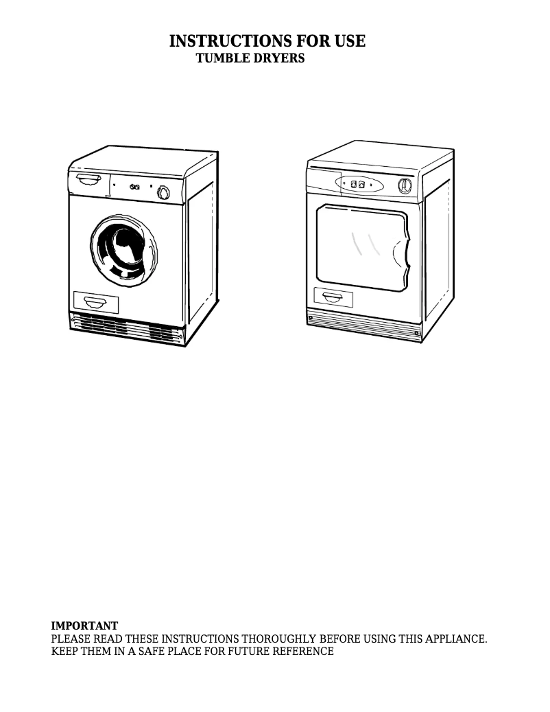 Page 1 de la notice Manuel utilisateur White Knight 93AW-S