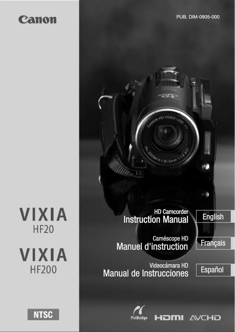 Page n°1 - Manuel utilisateur Canon Vixia HF200