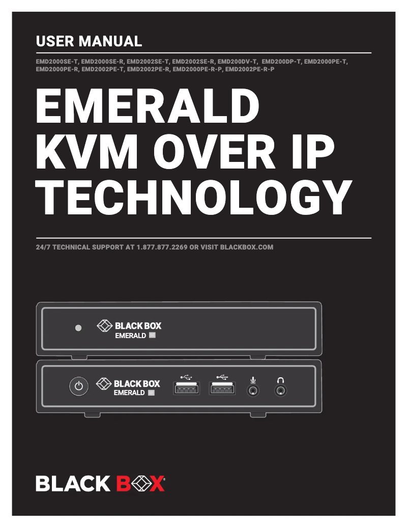 Page 1 de la notice Manuel utilisateur Black Box Emerald EMD2000-RMK2