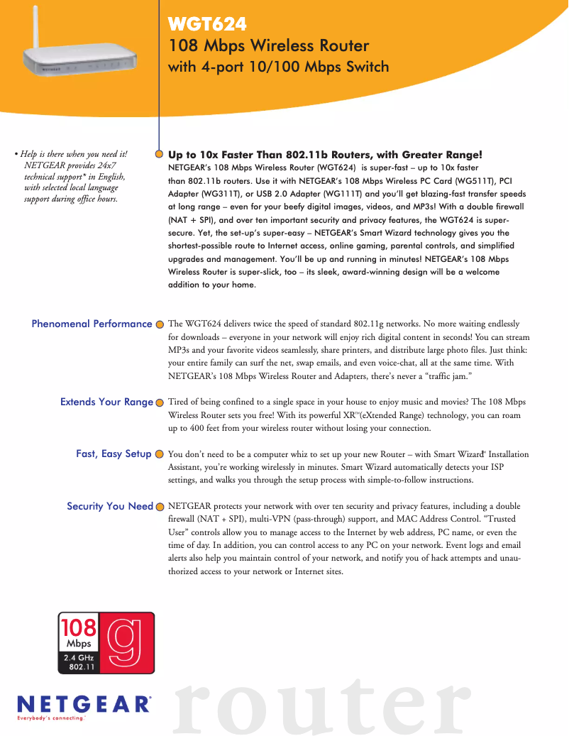 Image de la première page du manuel de l'appareil WGT624 v3