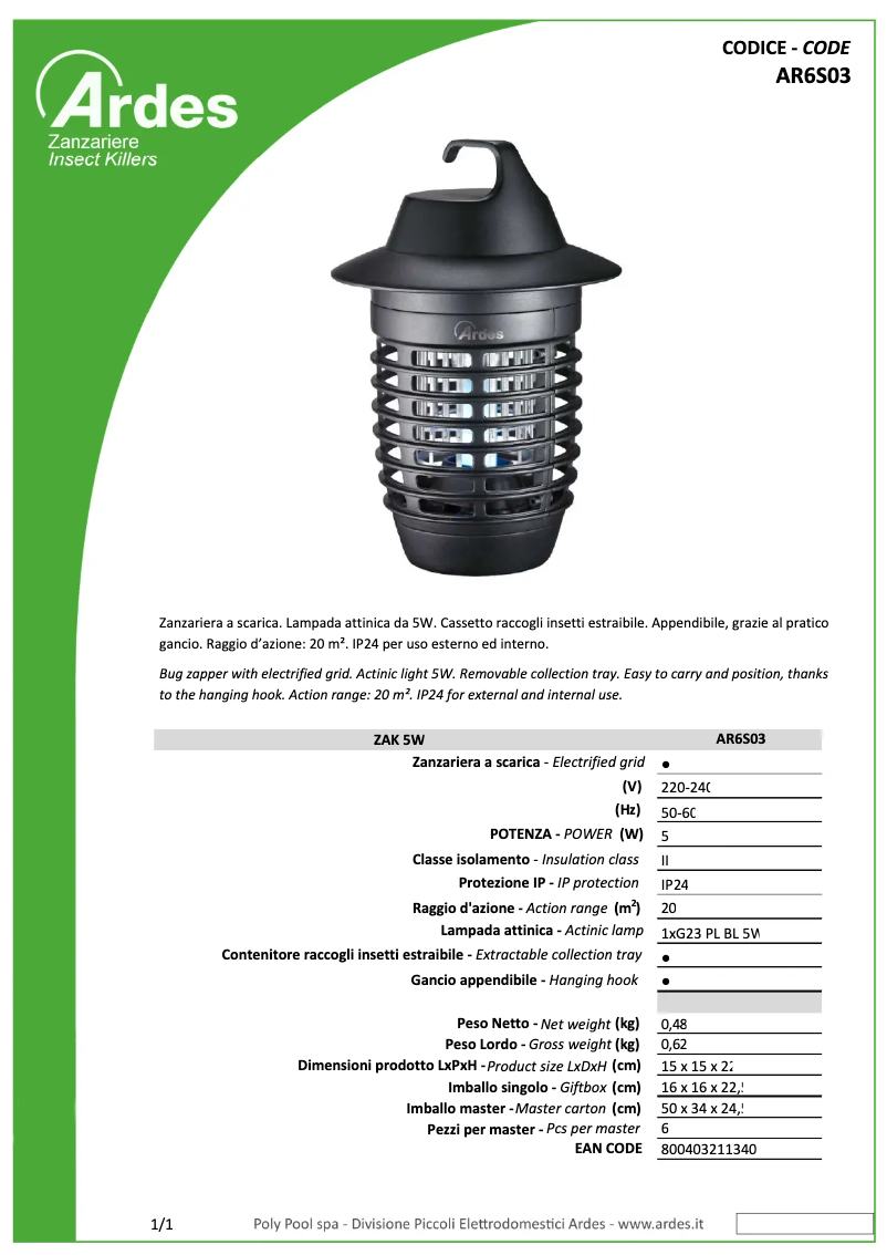 Image de la première page du manuel de l'appareil AR6S03