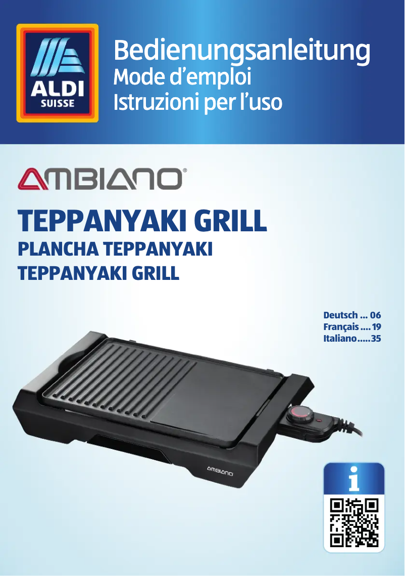 Page n°1 - Manuel utilisateur Ambiano GT-TYG-01-CH