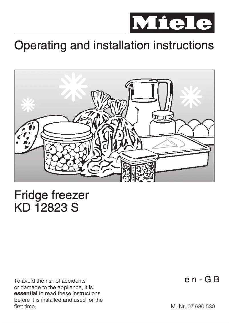 Page 1 de la notice Manuel utilisateur Miele KD 12823 S