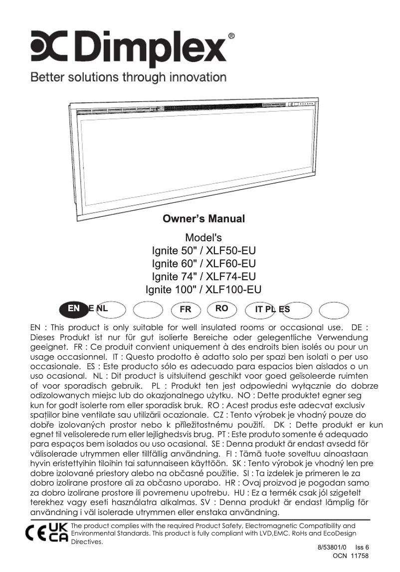 Page 1 de la notice Manuel utilisateur Dimplex XLF50