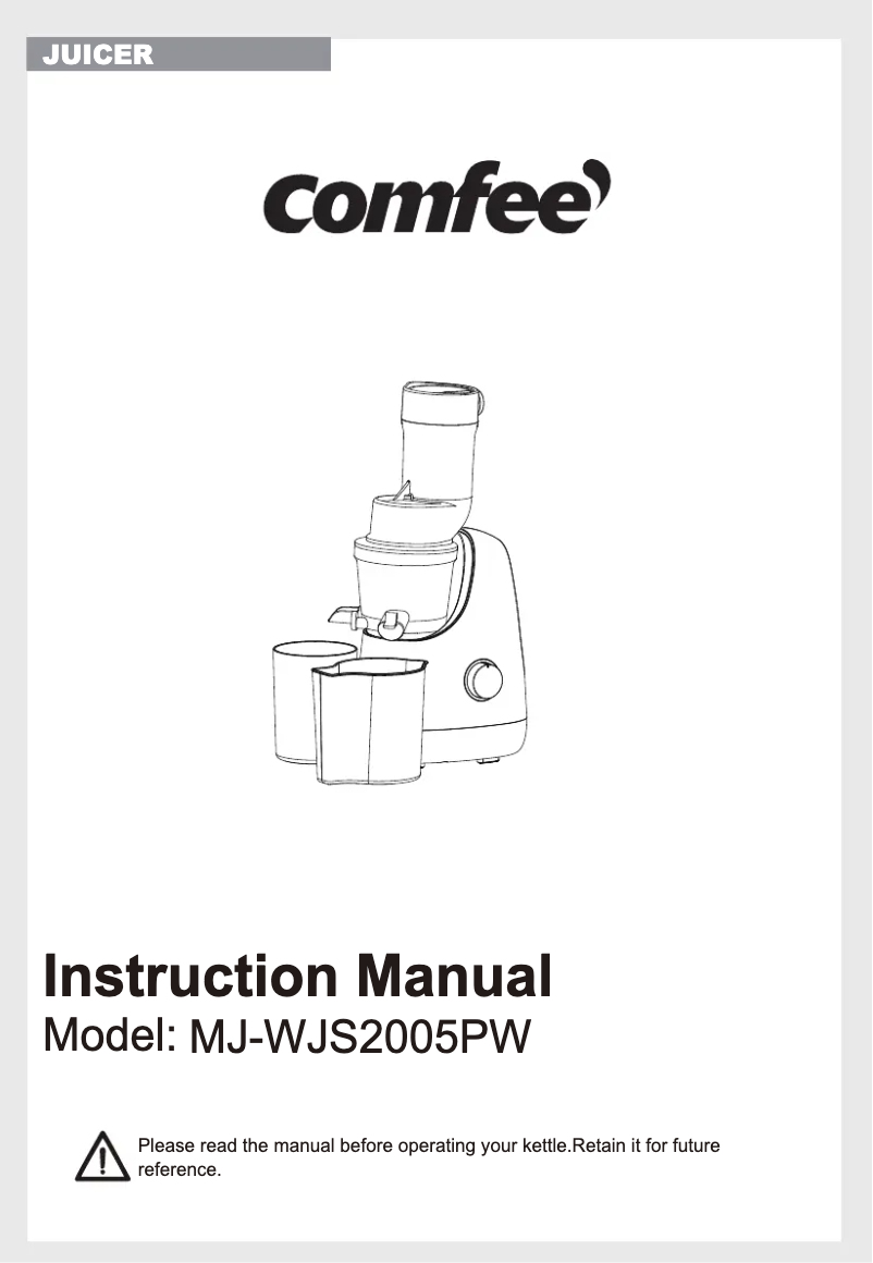 Página 1 del manual Manual de usuario Comfee MJ-WJS2005PW