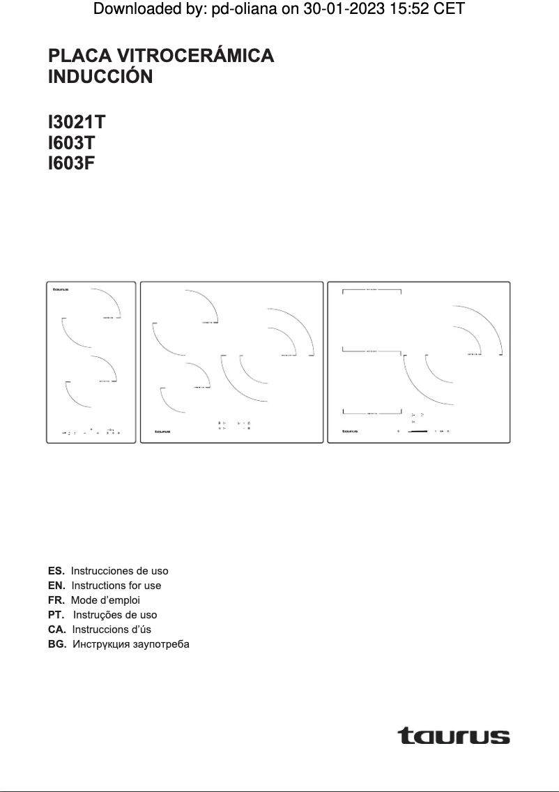 Page n°1 - Manuel utilisateur Taurus I3021T