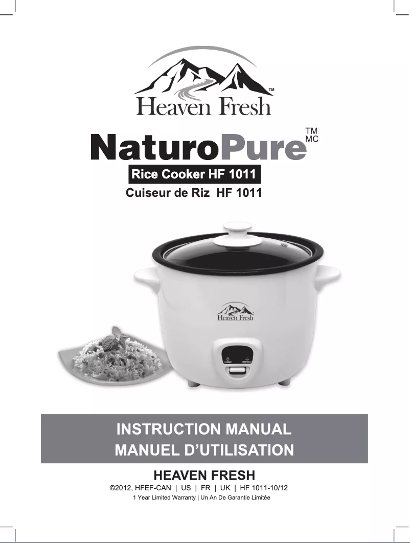 Page 1 de la notice Manuel utilisateur Heaven Fresh HF 1011