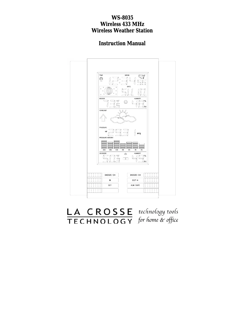 Image de la première page du manuel de l'appareil WS-8035