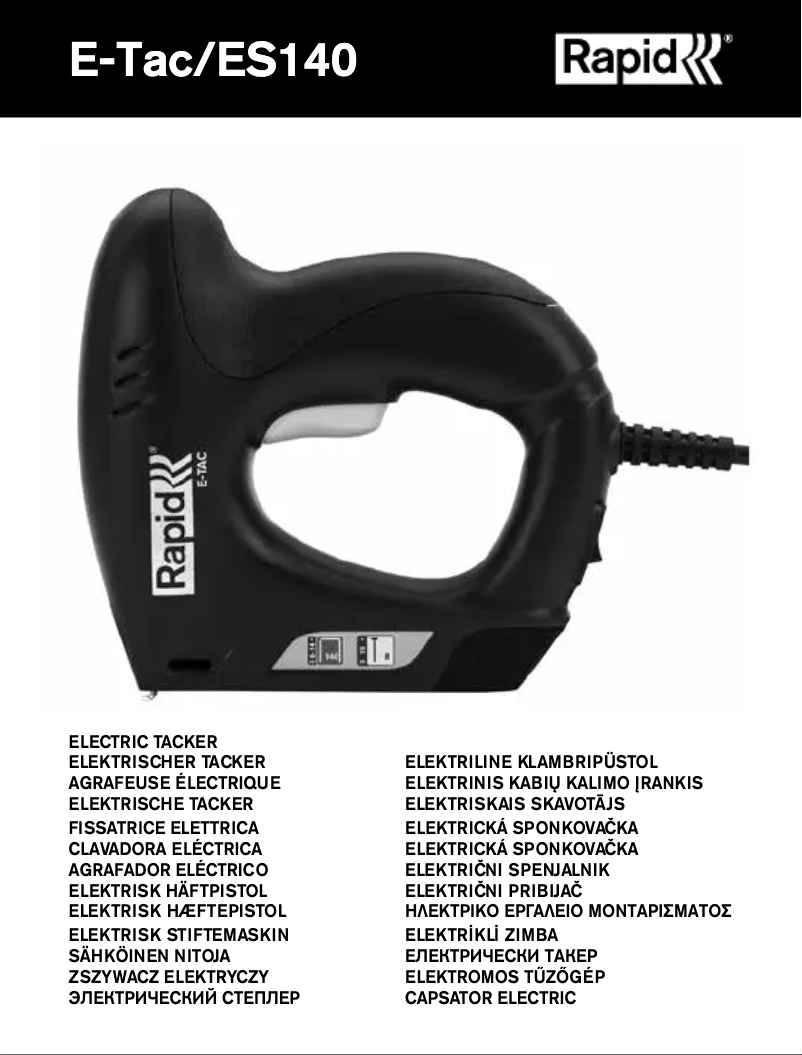 Page n°1 - Manuel utilisateur Rapid E-tac