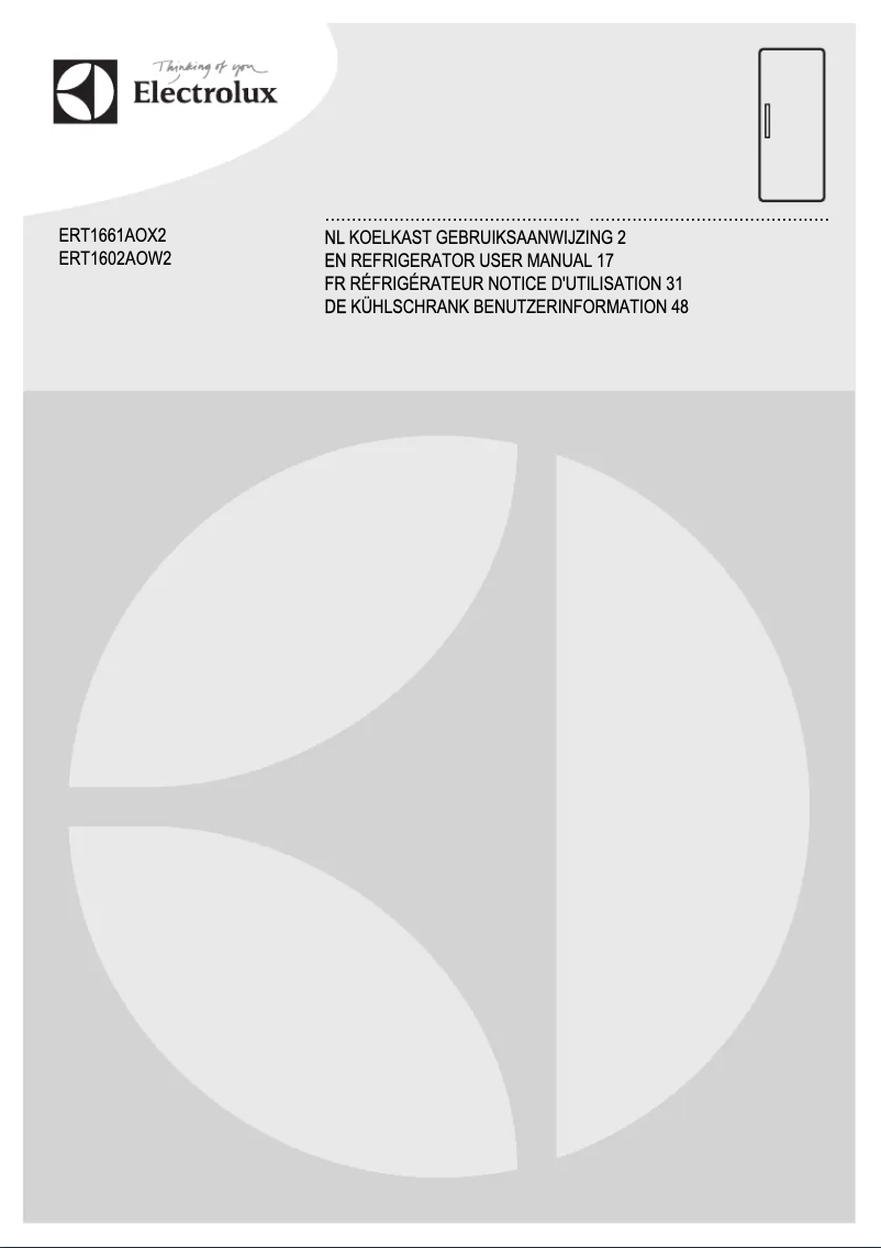 Página 1 del manual Manual de usuario Electrolux ERT1661AOX2