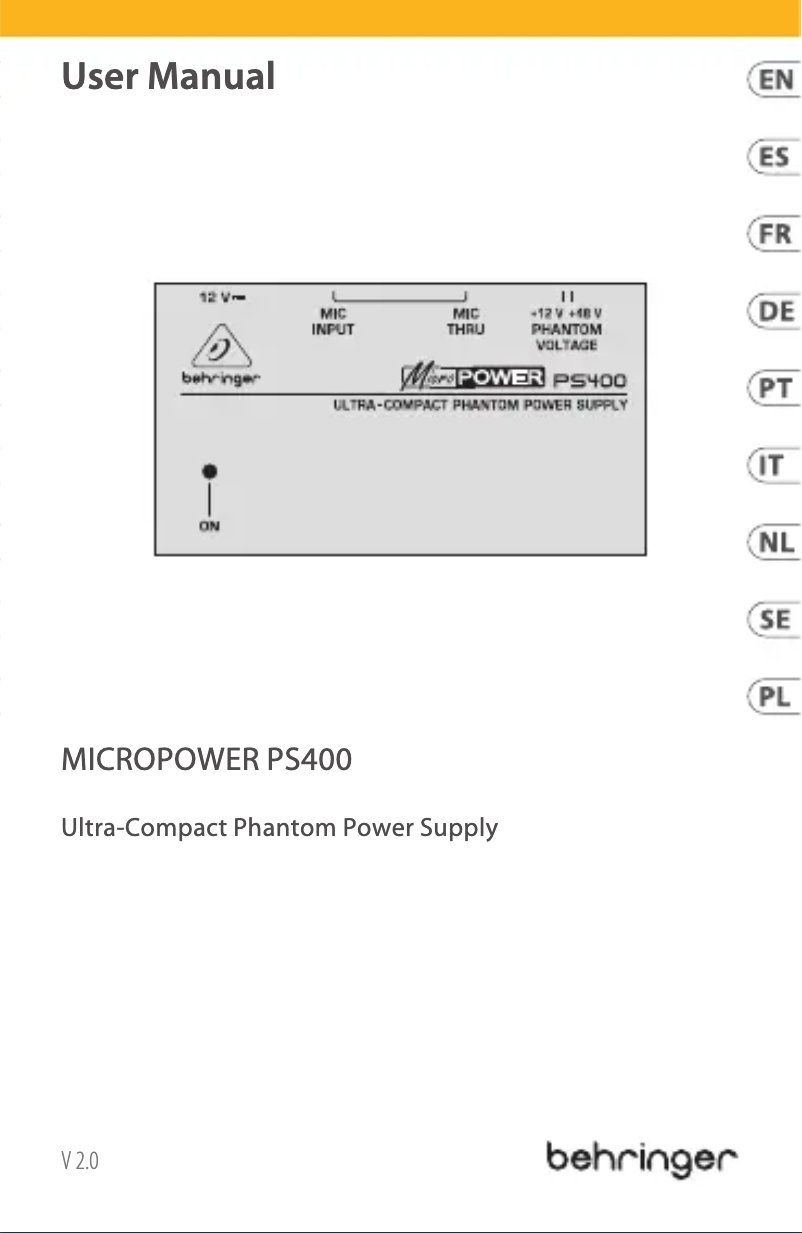 Image de la première page du manuel de l'appareil MicroPower PS400