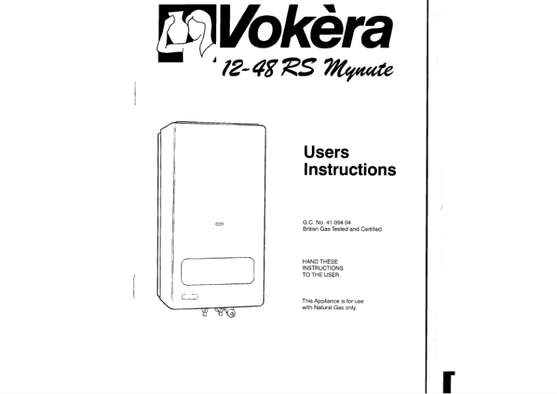 Page 1 de la notice Manuel utilisateur Vokèra Mynute 12/48RS