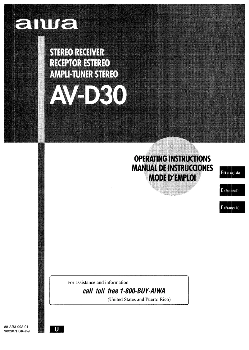 Page 1 of the manual User Manual Aiwa AV-D30
