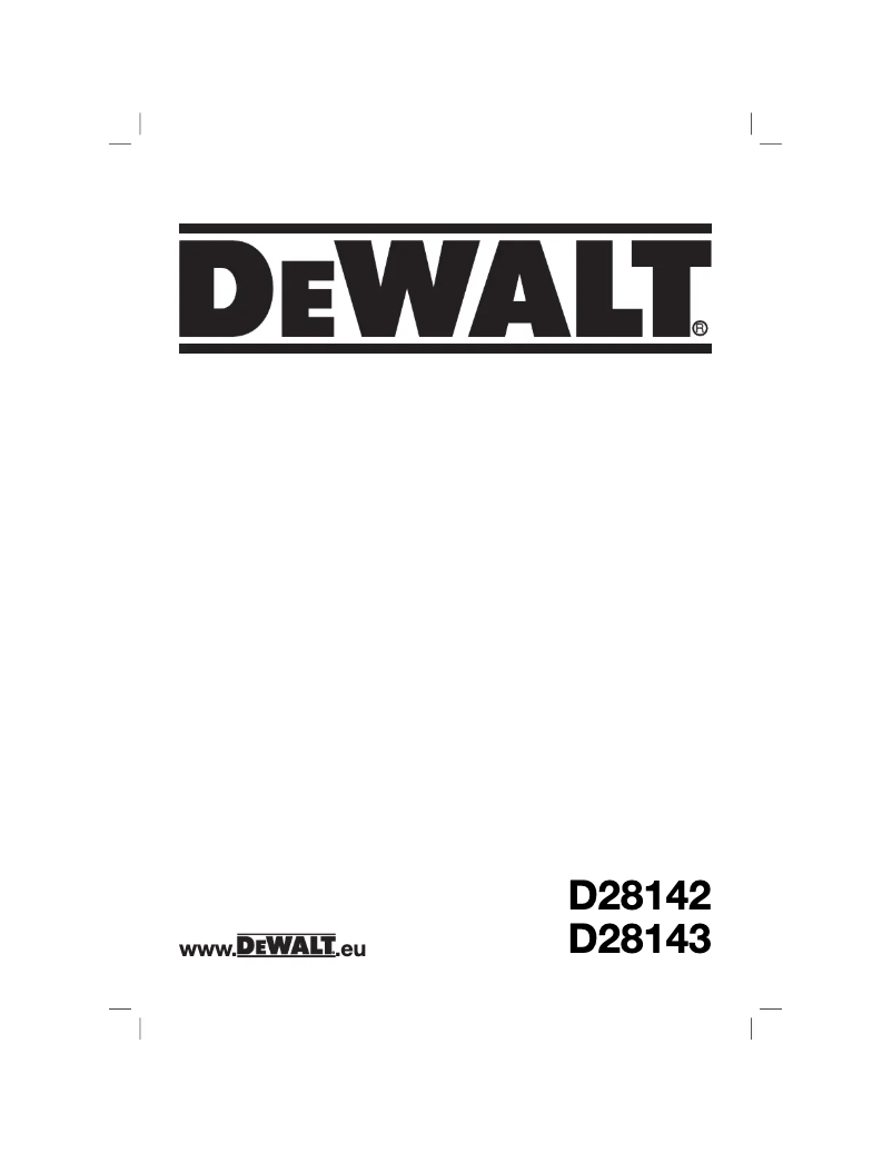 Page n°1 - Manuel utilisateur DeWalt D28142