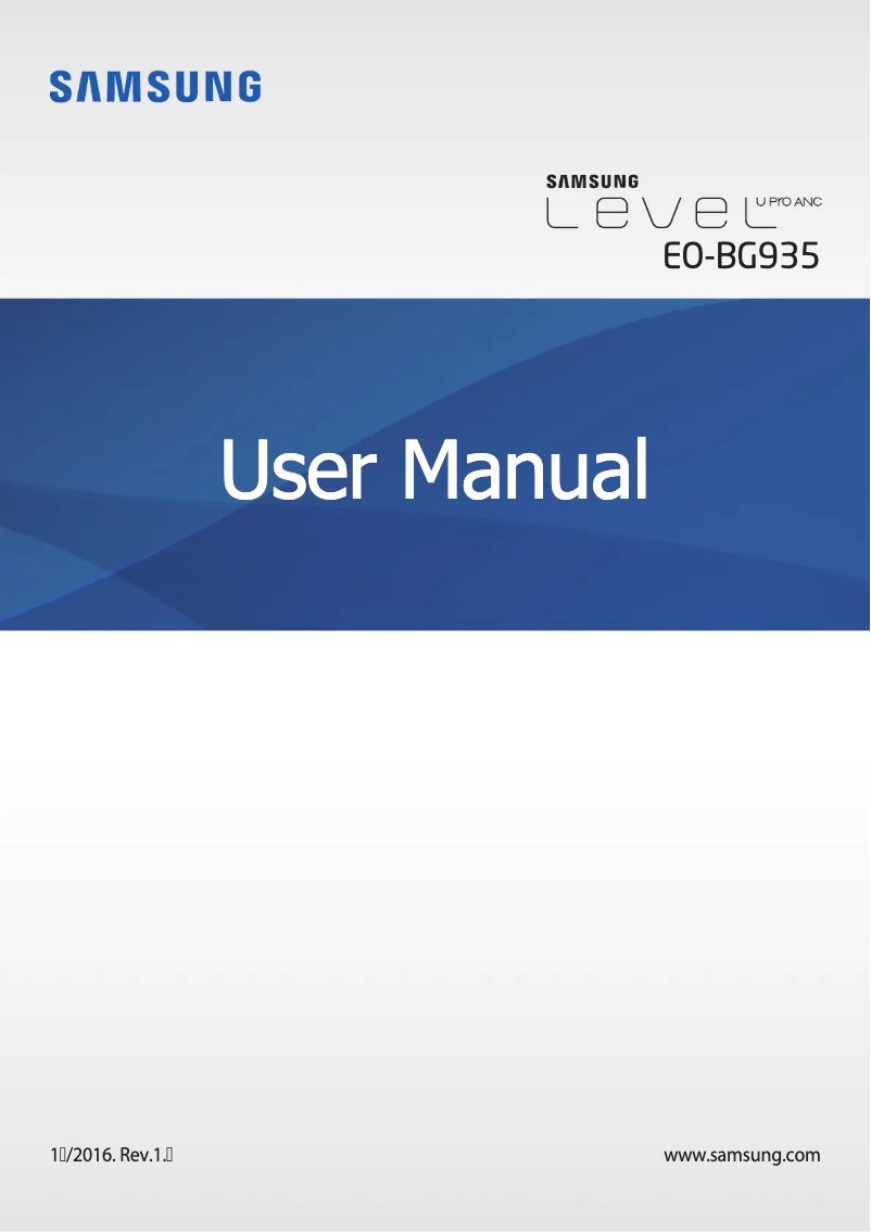 Page 1 de la notice Manuel utilisateur Samsung Level U Pro ANC