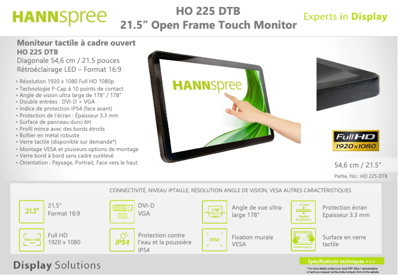 Page 1 de la notice Manuel utilisateur Hannspree HO 225 DTB