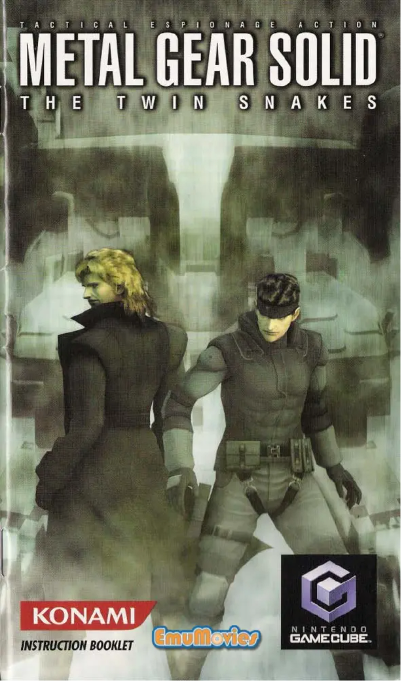 Image de la première page du manuel de l'appareil Metal Gear Solid - The Twin Snakes (GameCube)