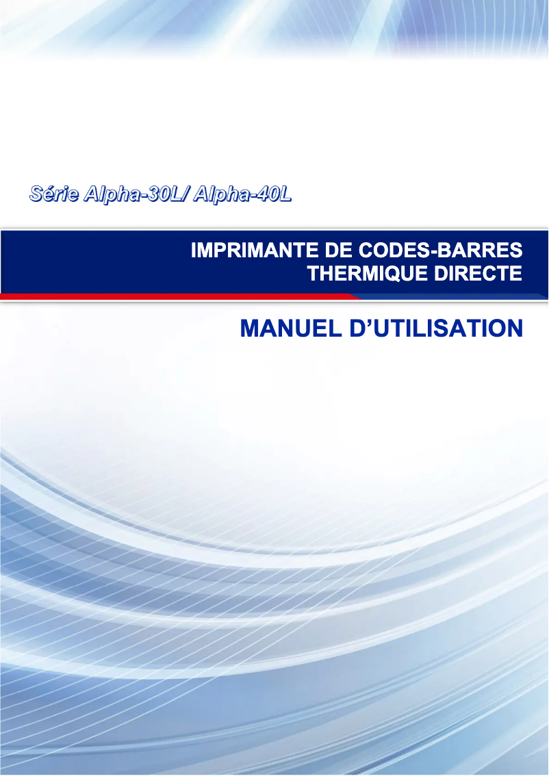 Image de la première page du manuel de l'appareil Alpha-30L