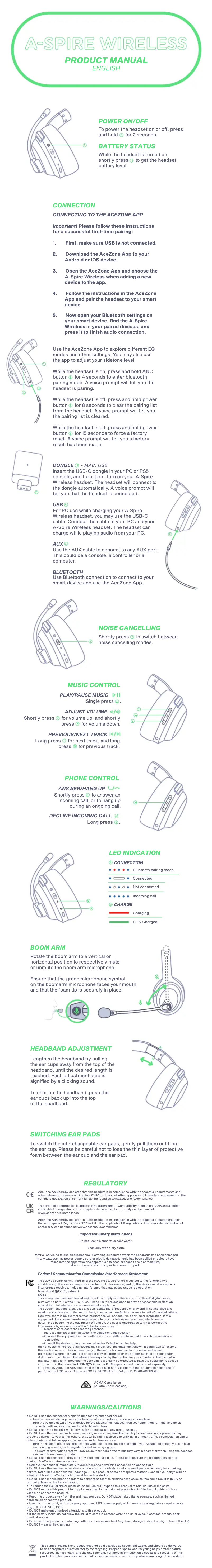 Page n°1 - Manuel utilisateur Acezone A-Spire Wireless