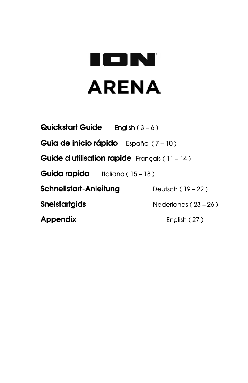 Page n°1 - Manuel utilisateur ION Arena