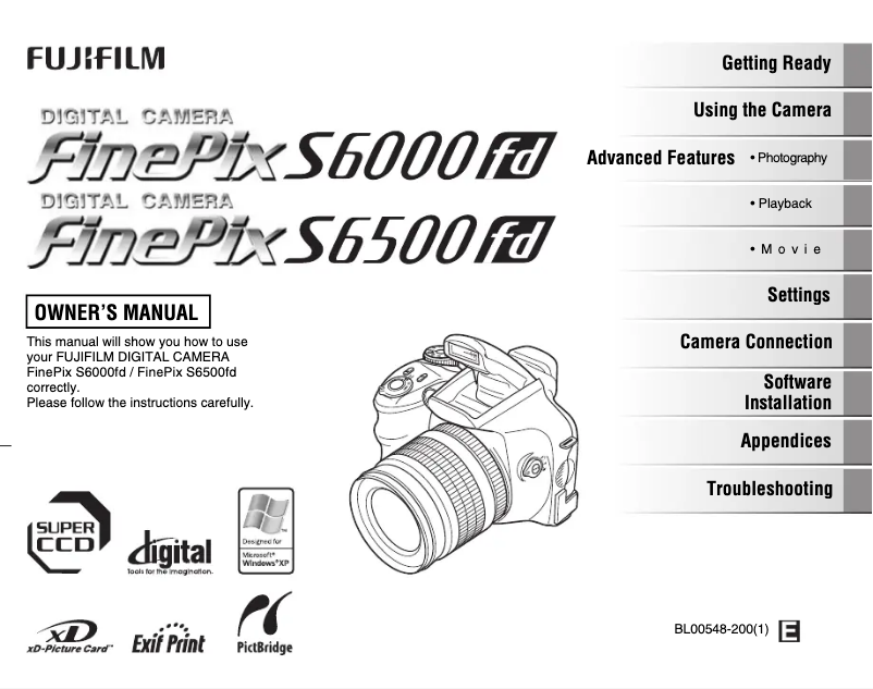 Page 1 de la notice Manuel utilisateur Fujifilm FinePix S6500fd