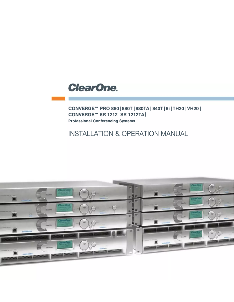 Page n°1 - Manuel utilisateur ClearOne PRO 880T